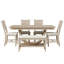 Ensemble de table de salle à manger 6 pièces en bois 6 pièces avec banc long et 4 chaises, style moderne, Seadrift