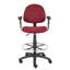 Chaise à dessin réglable Jea, tweed rouge bourgogne, repose-pieds rond-118318899
