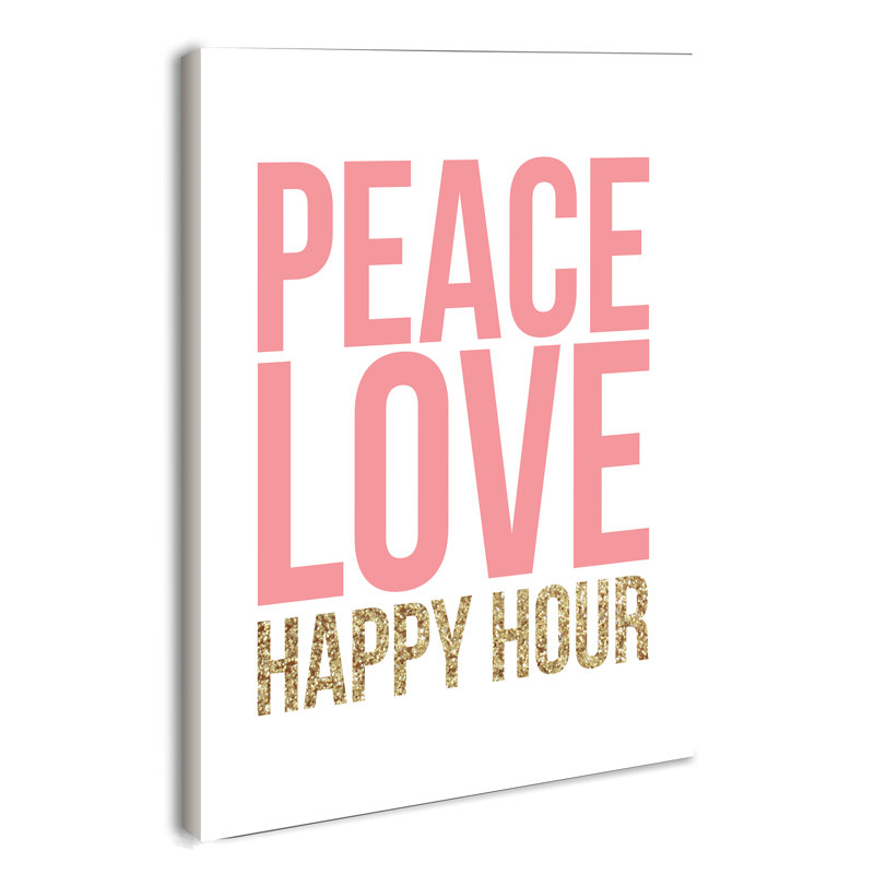 «Peace Love Happy Hour», plaque murale par House of Lulu