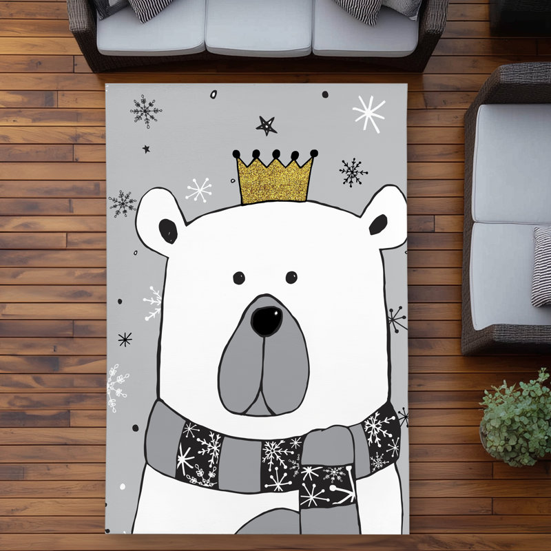 Beautiful Bear - Children Art Snow Outdoor Area Rug for Home