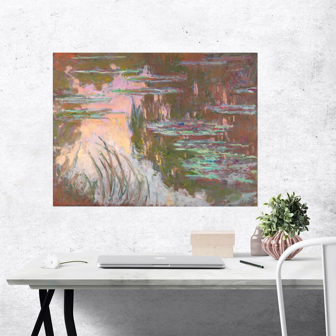 Kunstdruck Water-Lilies, Setting Sun von Claude Monet