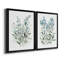 «Delicate Blue Botanical I», ensemble de 2 reproductions d'art sur toile encadrées-61455400-61455401