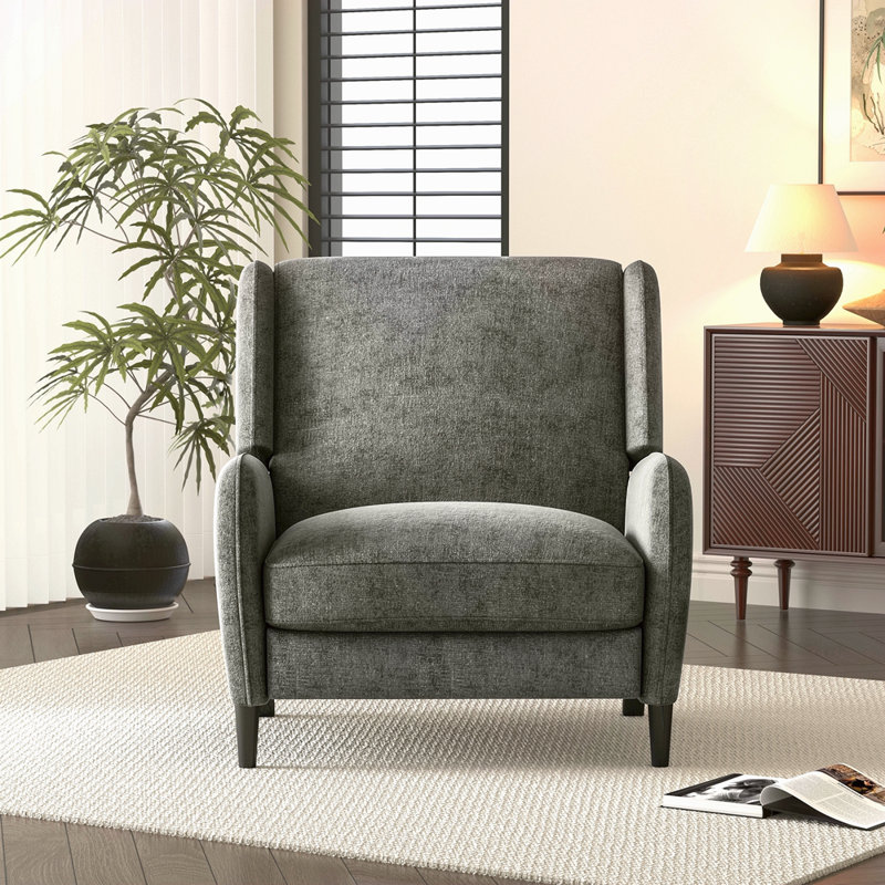 Fauteuil inclinable surdimensionné en tissu texturé, Gris