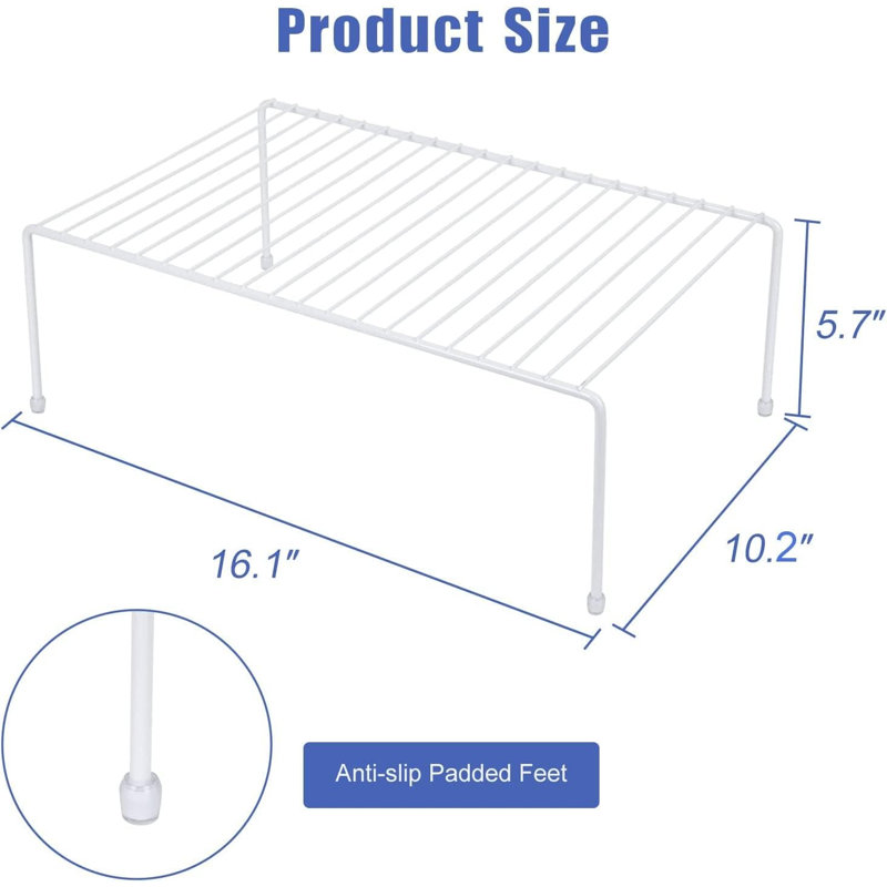 Ensemble de 6 tablettes de rangement pour armoire (16,1 po x 10,2 po) - blanc