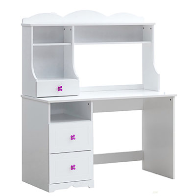 Bureau d'écriture blanc à 2 tiroirs (bureau)