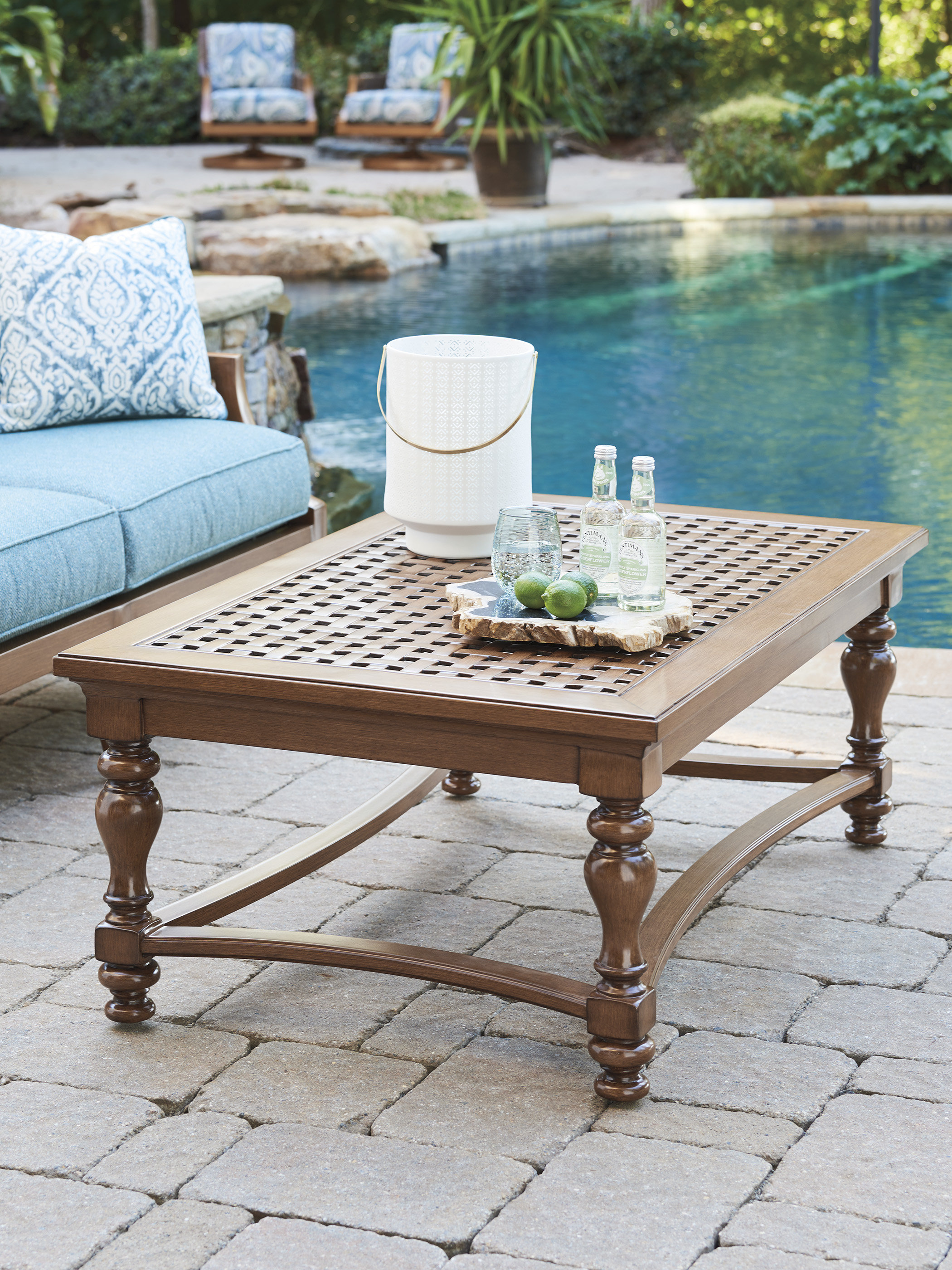 Tommy Bahama Outdoor Harbor Isle Rectangular Cocktail Table | Wayfair