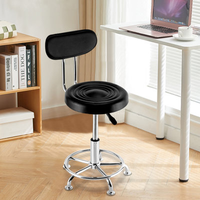 Cotreau Backed Adjustable Height Ergonomic Lab Stool with Footring Wheels