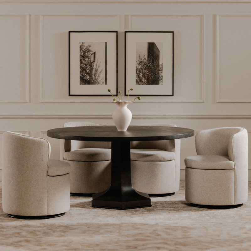 Dane Swivel Dining Chair Oatmeal, Light Beige