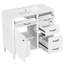 Rangement de salle de bain autoportant de 36 po avec lavabo, armoire avec 5 tiroirs, porte à fermeture en douceur, lavabo en céramique et tablette réglable-1475801674