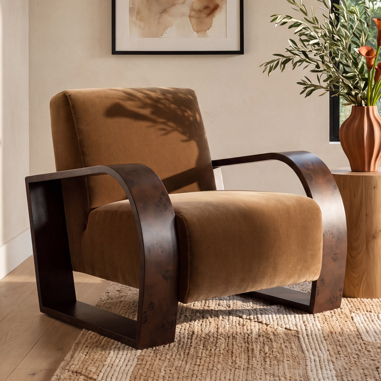 Everly Quinn Velvet Accent Chair