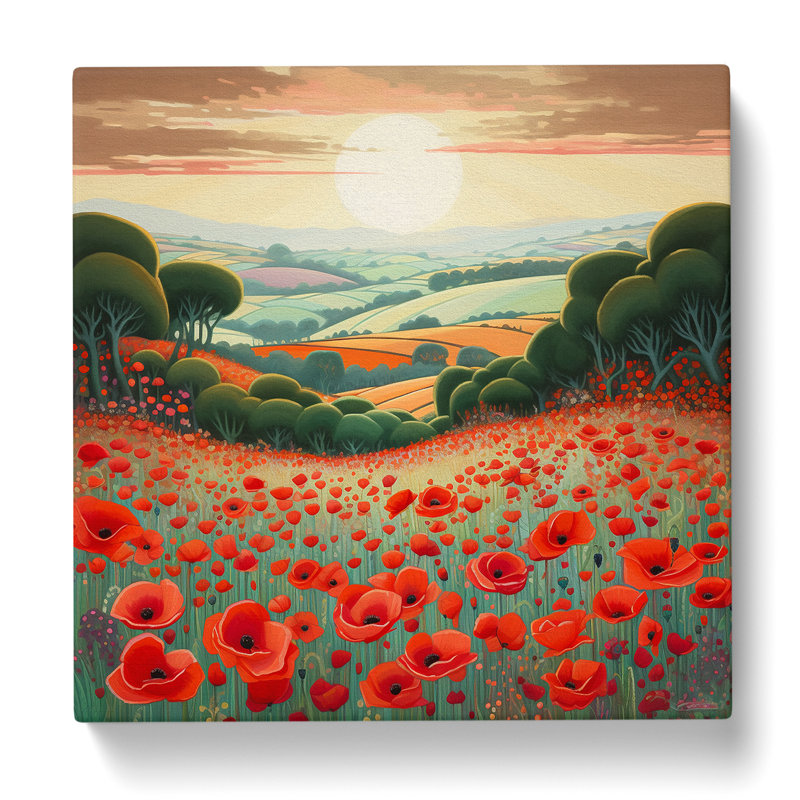 Poppy Field No.2 - Wrapped Canvas