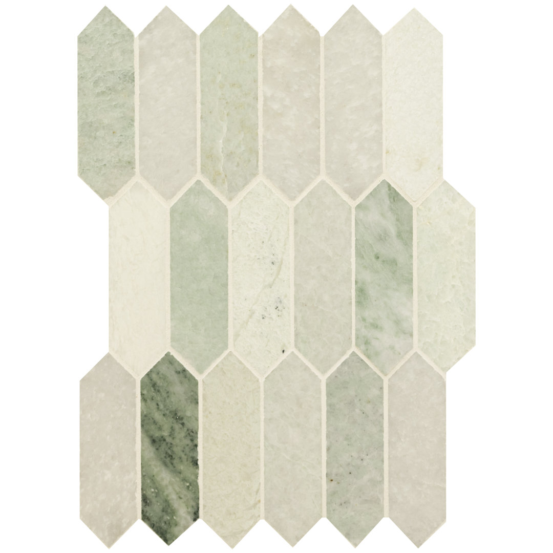 Nordic Jade Spire 10 in. x 14 in. Polished Marble Mosaic Floor and Wall Tile Ackland