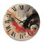 Horloge murale surdimensionnée en bois noir et rouge-1044109581
