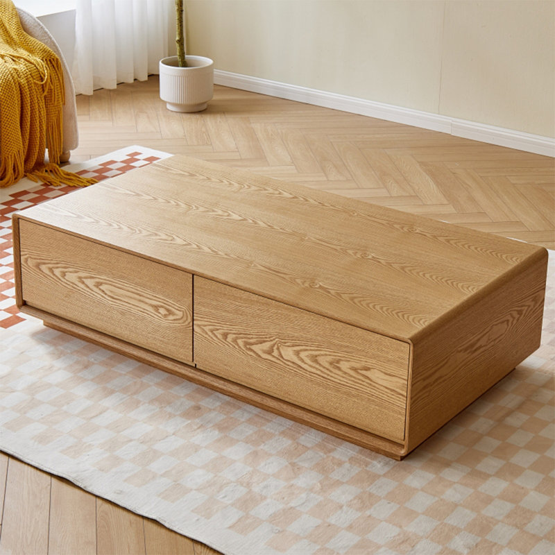 Table de salon moderne et simple rectangulaire, Burlywood, Burlywood, H 13,8 po x L 55,1 po x l 31,5 po
