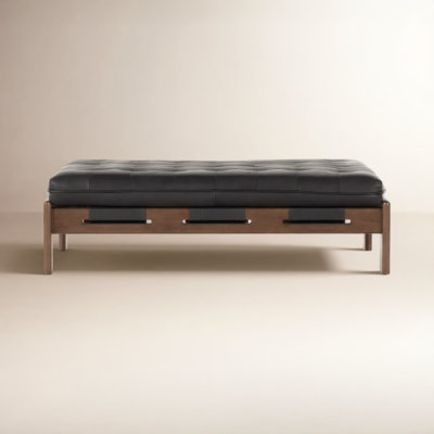 Bharkha 50" Genuine Leather Ottoman