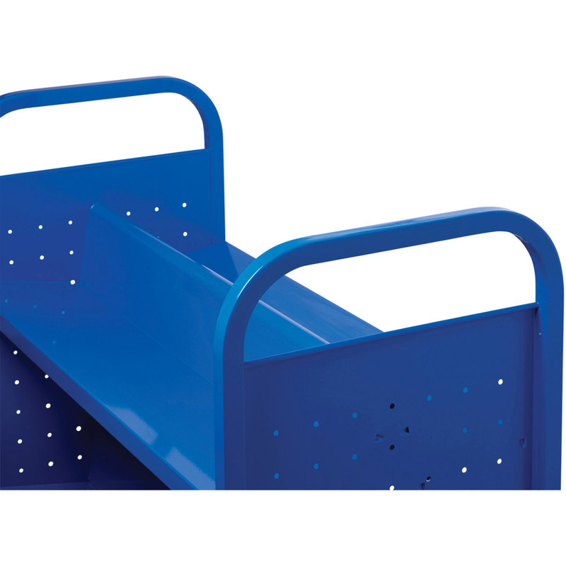 46.25'' H x 38'' W Book Cart with Wheels, 46.3" H x 38" W x 18" D, Blue