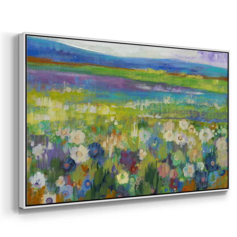 Flowerfields, reproduction d'art sur toile, H 25 po x l 37 po x P 2 po, Blanc