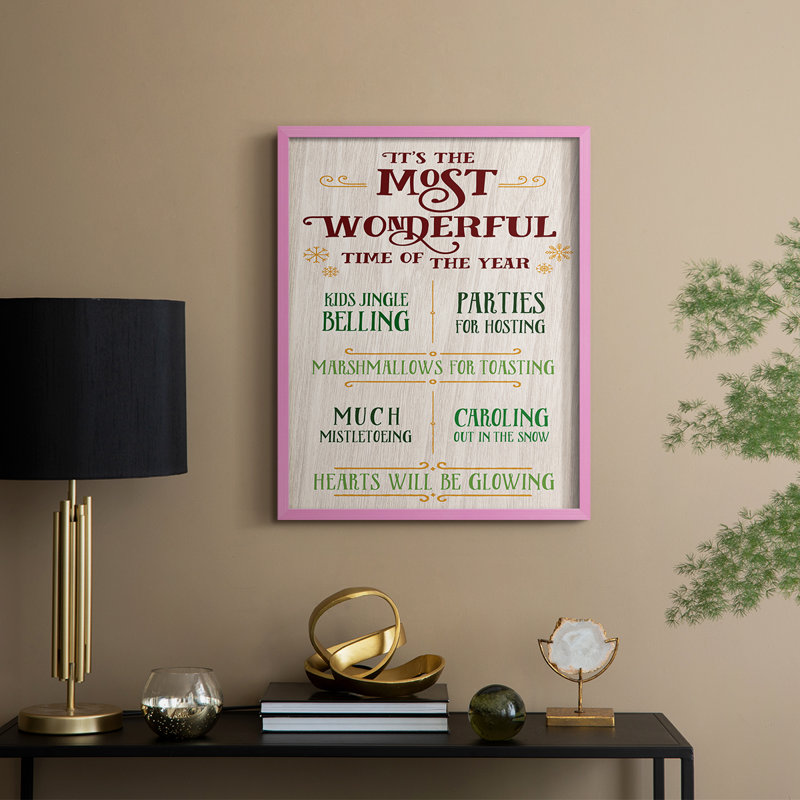 «Most Wonderful», reproduction encadrée - bois massif, H 15 po x l 12 po, Rose