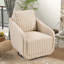 Fauteuil d'appoint pivotant contemporain rayé doux de 34,25 po de largeur-1392530239