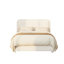 Structure de lit double Boucle avec tête de lit à hauteur réglable, lit plateforme moderne avec tête de lit courbée, lit plateforme élégant en tissu à profil bas Boucle, aucun sommier requis, assemblage facile, blanc-686437246