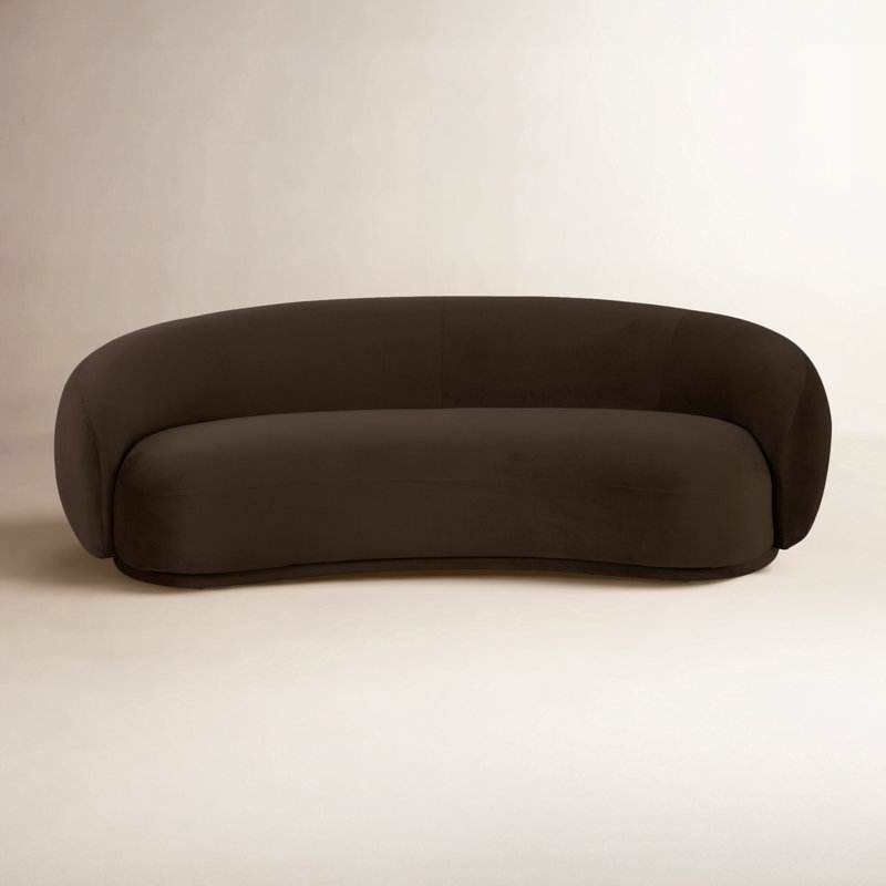 Tov Furniture Kendall Chocolate Brown Velvet Sofa, Chocolate Velvet