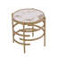 Table d'appoint moderne, table de bout en pierre frittée Pandora, petite table basse dorée