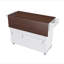 White Kitchen Island Cart With Foldable Tabletop & Drop Leaf - Mobile Breakfast Bar On Wheels With Wood Top And Storage