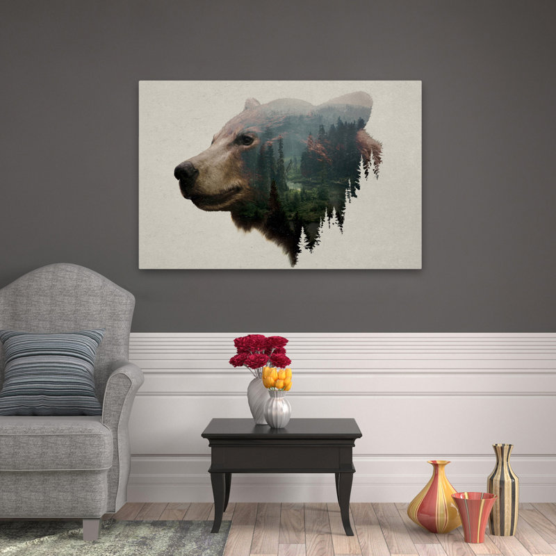 Ours noir du nord-ouest du Pacifique - Art contemporain avec des ours, H 32 po x l 48 po