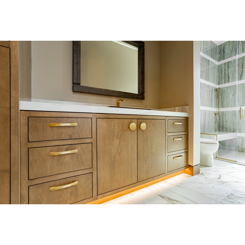 Vale Collection Pull, Brushed Golden Brass, 7 9/16" inch