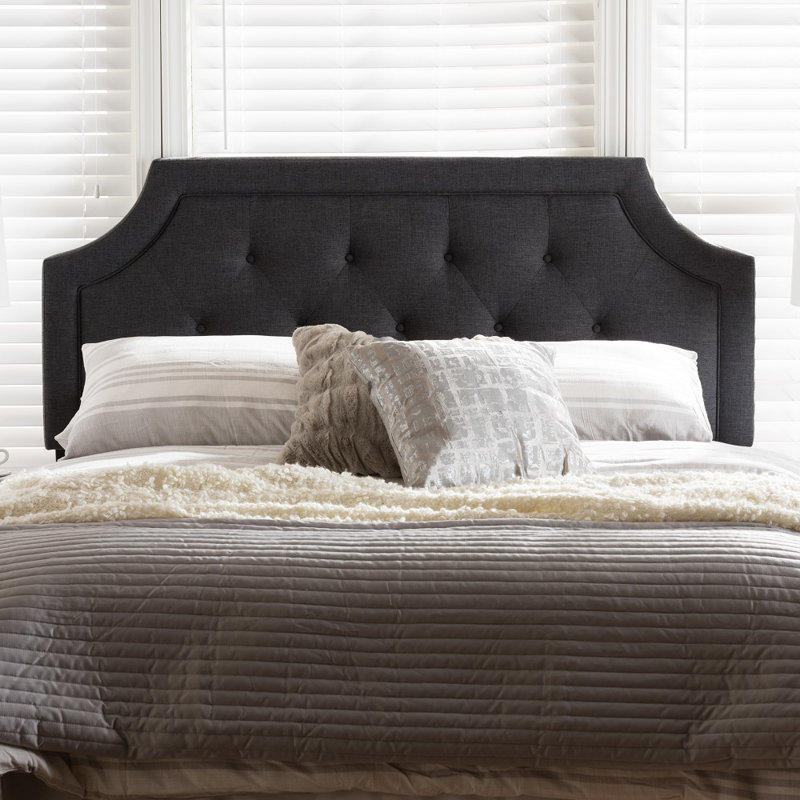 Tête de lit moderne et contemporaine Amery, Gris foncé, Simple