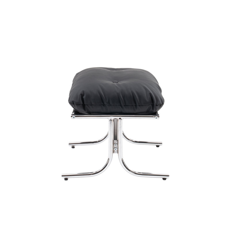 Repose-pieds en cuir d'inspiration Bauhaus, Noir