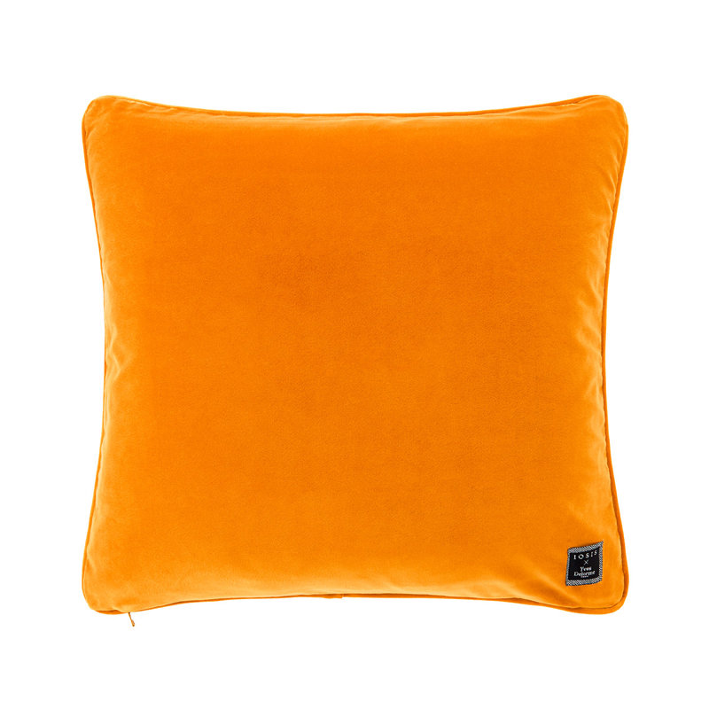 DIVAN Velvet Pillow Cover & Insert, Square 18", Orange