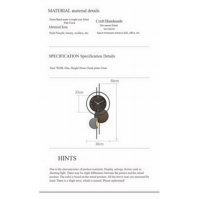 Horloge murale de luxe moderne minimaliste de 24 pouces pour le salon avec fond à lattes de bois et mouvement à quartz silencieux