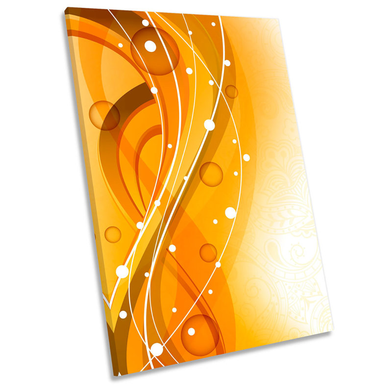 X0293 Honey Curve Abstract - Wrapped Canvas Print, 18cm H x 12cm W x 2cm D