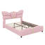 Lit pour grand lit avec tête et pied de lit papillon, lit plateforme tapissier en similicuir avec décor en métal doré-615491711