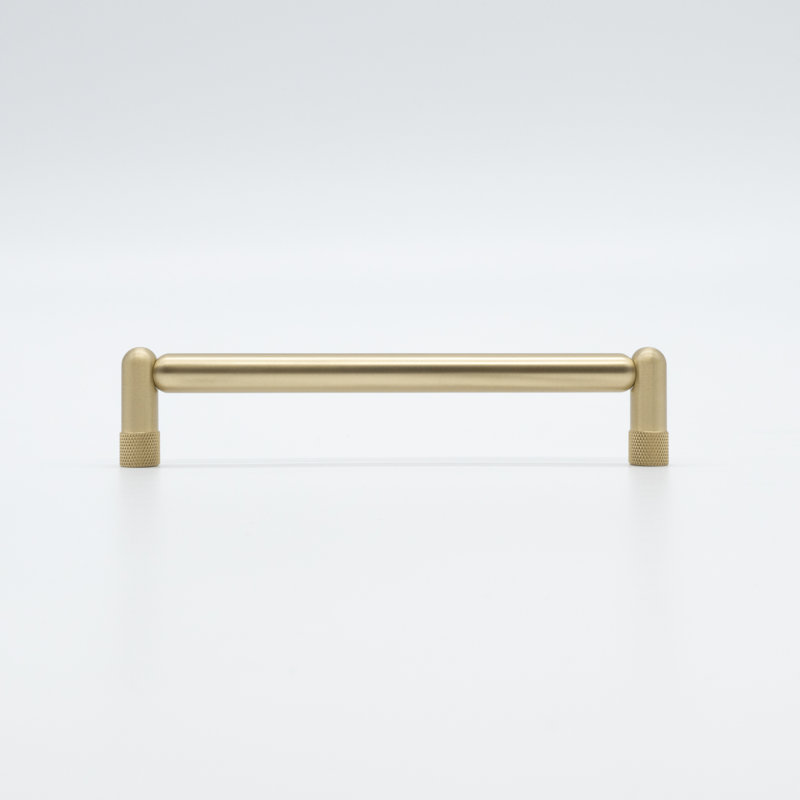 Knurled Bar / Handle Pull, 6", Satin Brass