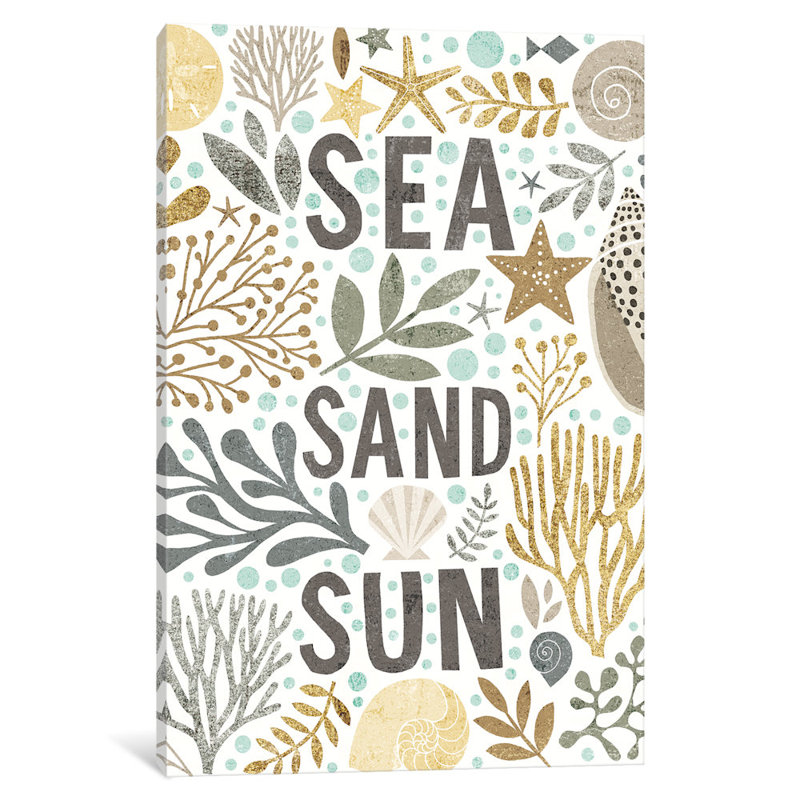 « ix », impression sur toile Under Sea Treasures, H 40 po x l 26 po x P 1,5 po, Toile tendue, Pas de tapis