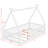 Tent-Shaped Floor Bed With Design, Guardrails And  Slats-736125731