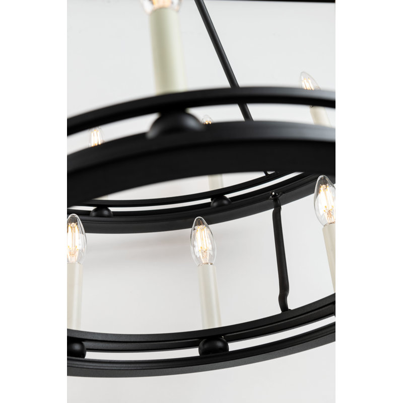 Sutton 28 Light Chandelier, Textured Black