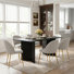 Ensemble de table de salle à manger 7 pièces 7 pièces avec 6 chaises rembourrées 67 po