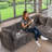 5-Piece Upholstered Corduroy Sectional-2028150515
