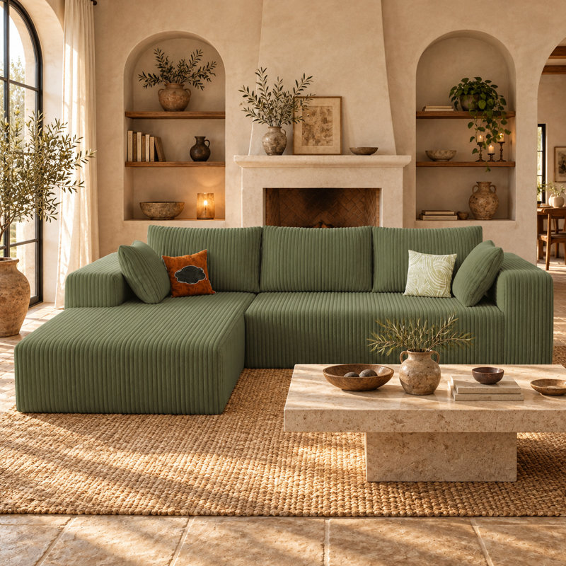 " Corduroy Sofa, Green