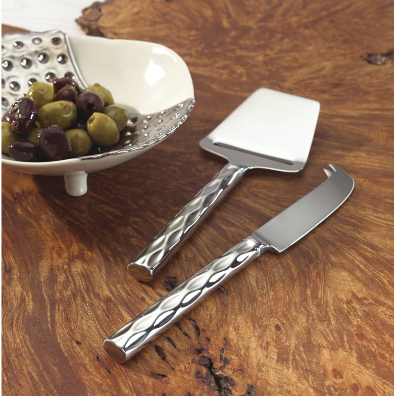 Truro 2 Piece Stainless Steel Cheese Serving Set, Silver