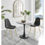 Corova White Marble Effect Melamine Round 80cm Dining Table And Chairs - 2 Faux Leather Dining Chairs-87465216-87465213