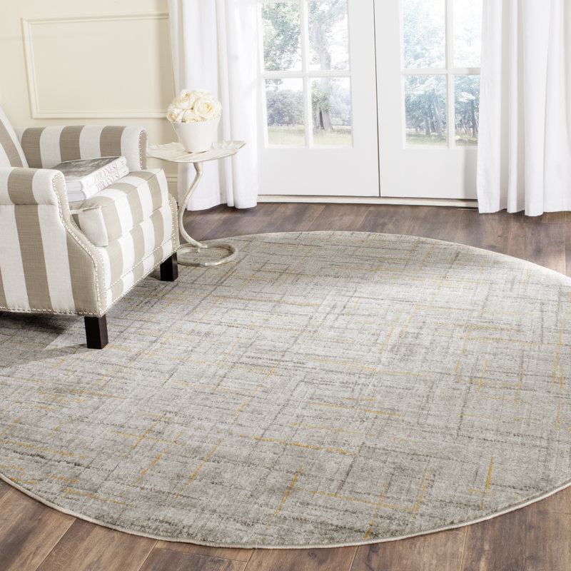 Charis Porcello Performance Abstract Rug, Round 5'1"