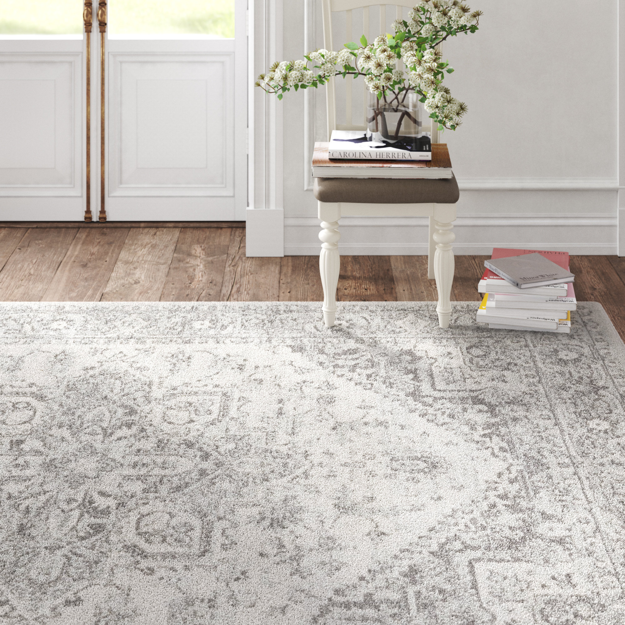 Kelly Clarkson Home Benoit Oriental Charcoal/Light Beige Area Rug & Reviews | Wayfair