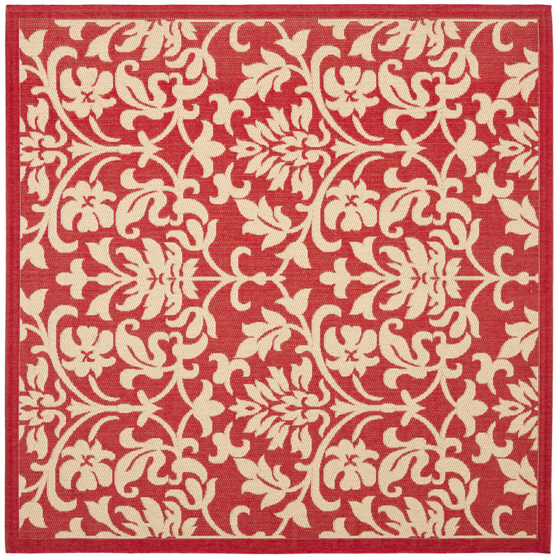 Tapis intérieur / extérieur Galena Performance Damask, Carré de 7 pi 1 po
