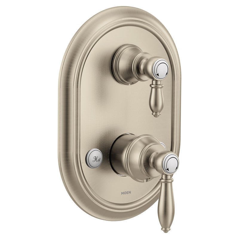 Weymouth M-CORE 3-Series 2-Handle Shower Trim With Integrated Transfer Valve, Valve Required, Brushed Nickel