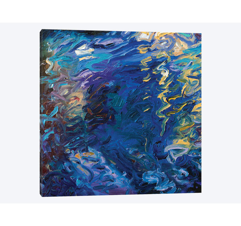 « bm 020 » par iris scott abstracts, impression sur toile, H 18 po x l 18 po x P 1,5 po, Toile avec cadre noir, Pas de tapis