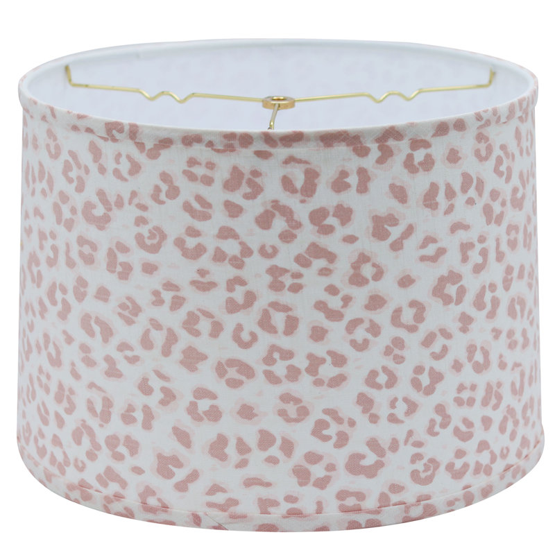Abat-jour tambour rigide avec ajusteur de rondelle, H 10 po x l 14 po x P 14 po, Rose